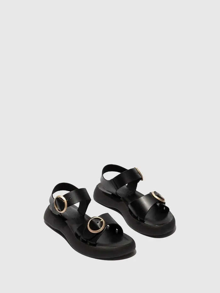 Buckle Sandals BUNK604FLY BLACK Women Fly London Sandals
