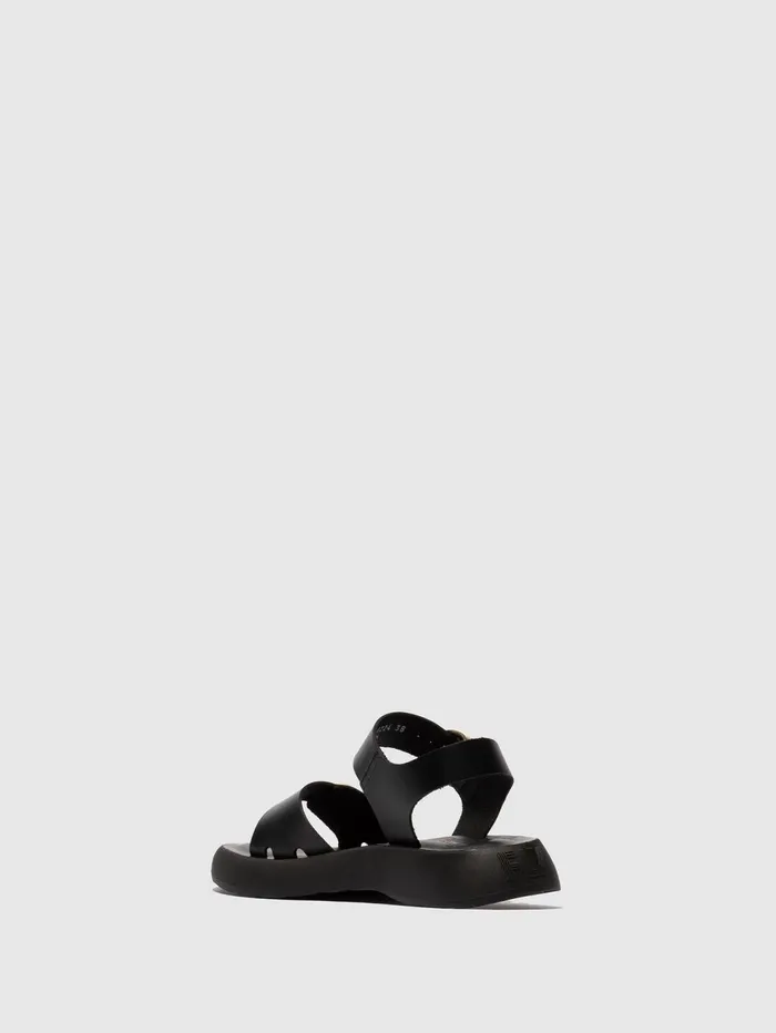 Buckle Sandals BUNK604FLY BLACK Women Fly London Sandals