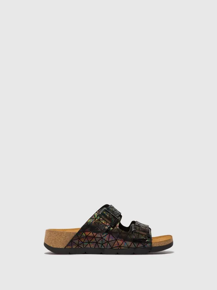 Buckle Sandals CAJA721FLY BLACK PETROL Women Fly London Sandals