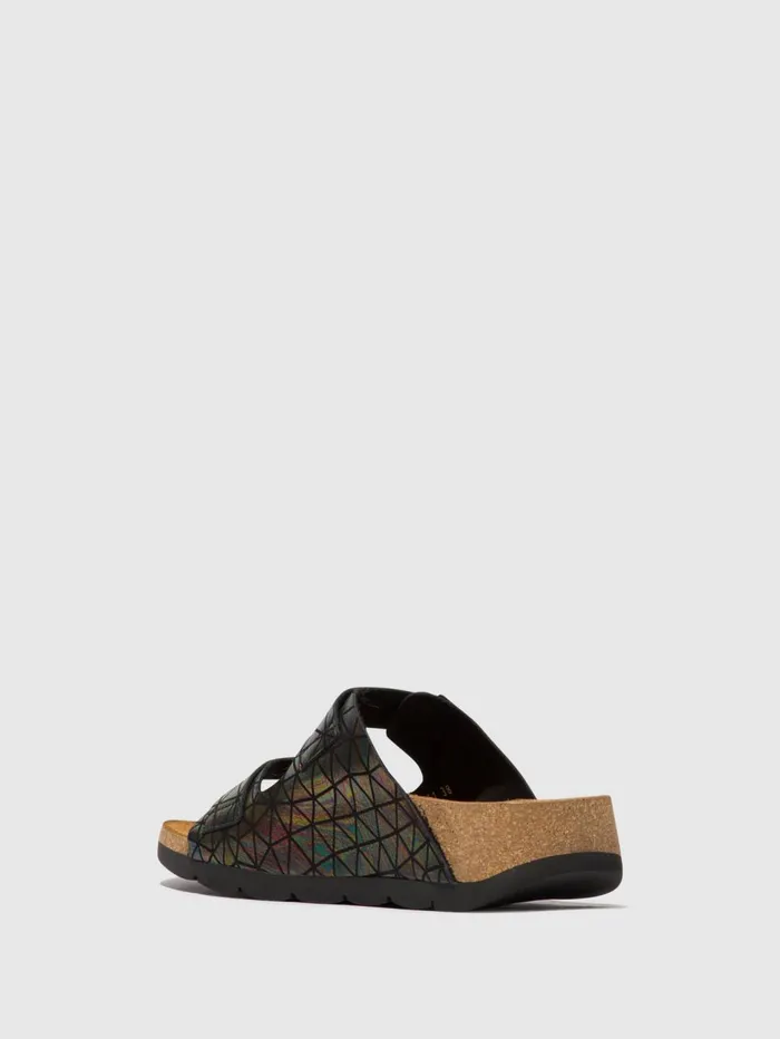 Buckle Sandals CAJA721FLY BLACK PETROL Women Fly London Sandals Buckle Sandals CAJA721FLY BLACK PETROL Women Fly London Sandals