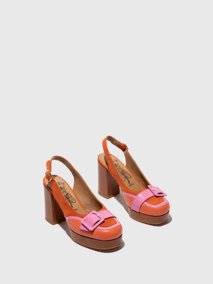 Buckle Sandals EVAH243FLY ORANGEPINK Women Fly London Sandals