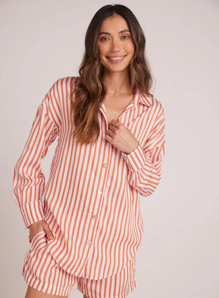Button Down Women Bella Dahl Boyfriend Button Down 8211 Sunset Blaze Stripe Button Down Women Bella Dahl Boyfriend Button Down 8211 Sunset Blaze Stripe