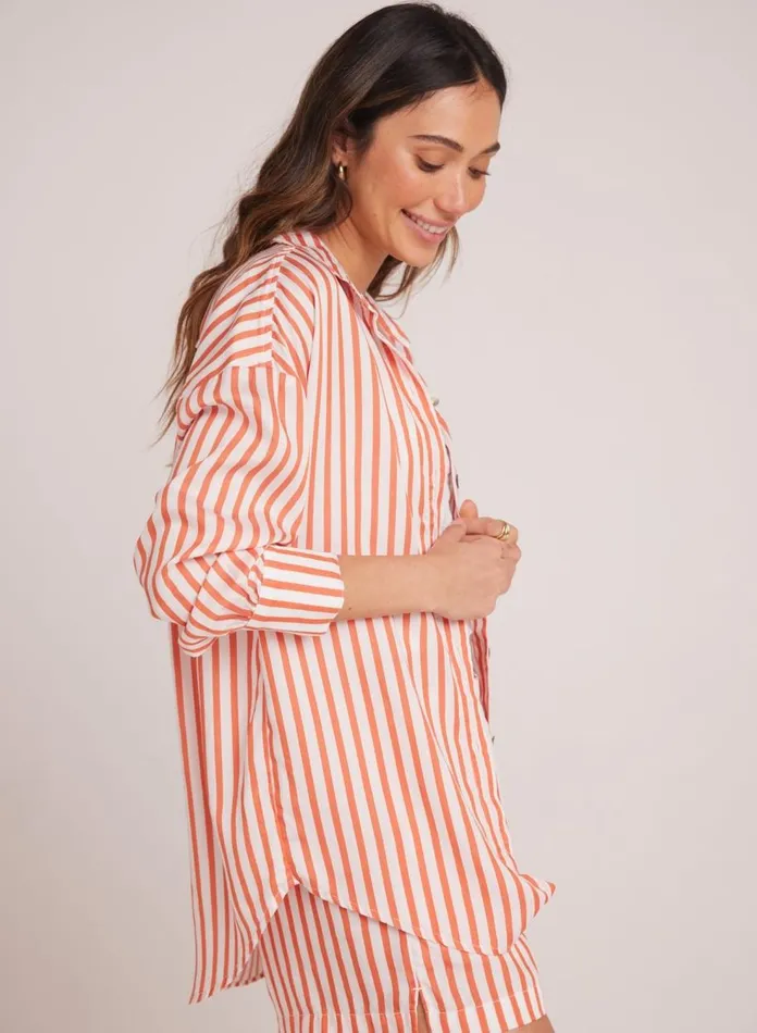 Button Down Women Bella Dahl Boyfriend Button Down 8211 Sunset Blaze Stripe Button Down Women Bella Dahl Boyfriend Button Down 8211 Sunset Blaze Stripe