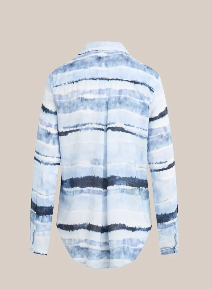 Button Down Women Bella Dahl Pocket Button Down 8211 Indigo Stripes Print Button Down Women Bella Dahl Pocket Button Down 8211 Indigo Stripes Print