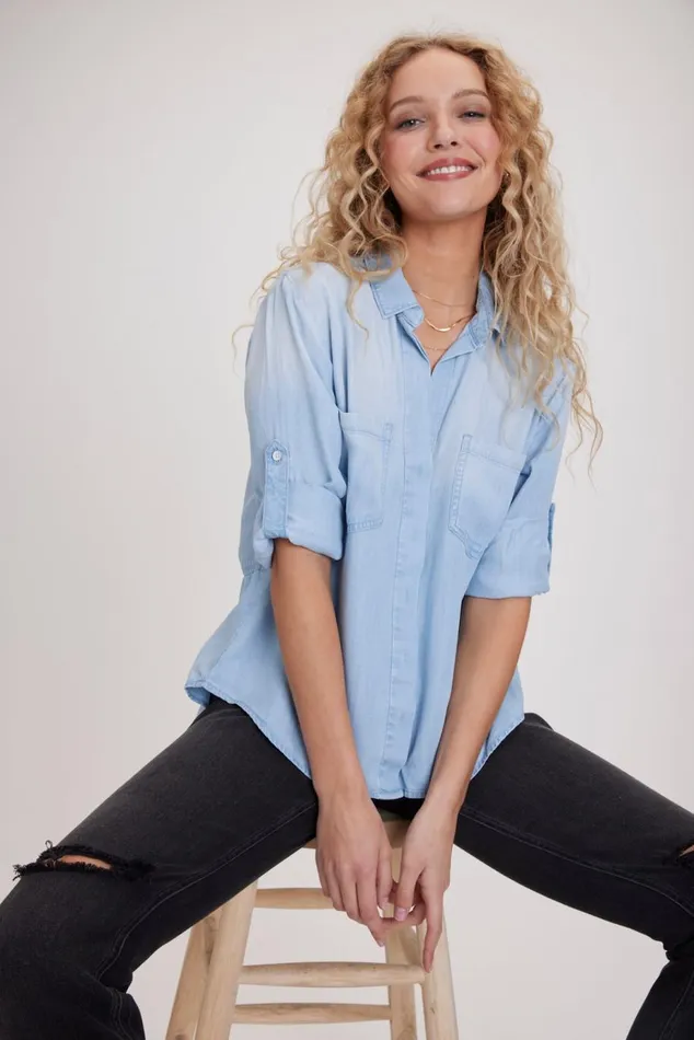 Button Down Women Bella Dahl Split Back Button Down 8211 Sunbleach Wash