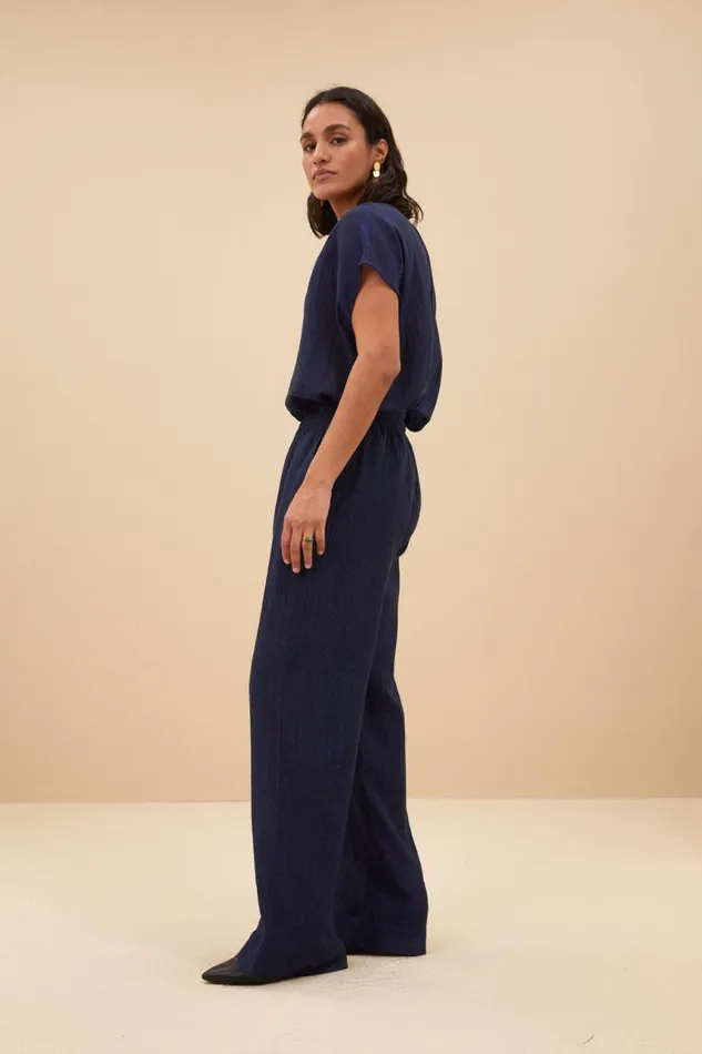 ByBar Blouses Vrouwelijk Amie Lurex Blouse Midnight ByBar Blouses Vrouwelijk Amie Lurex Blouse Midnight