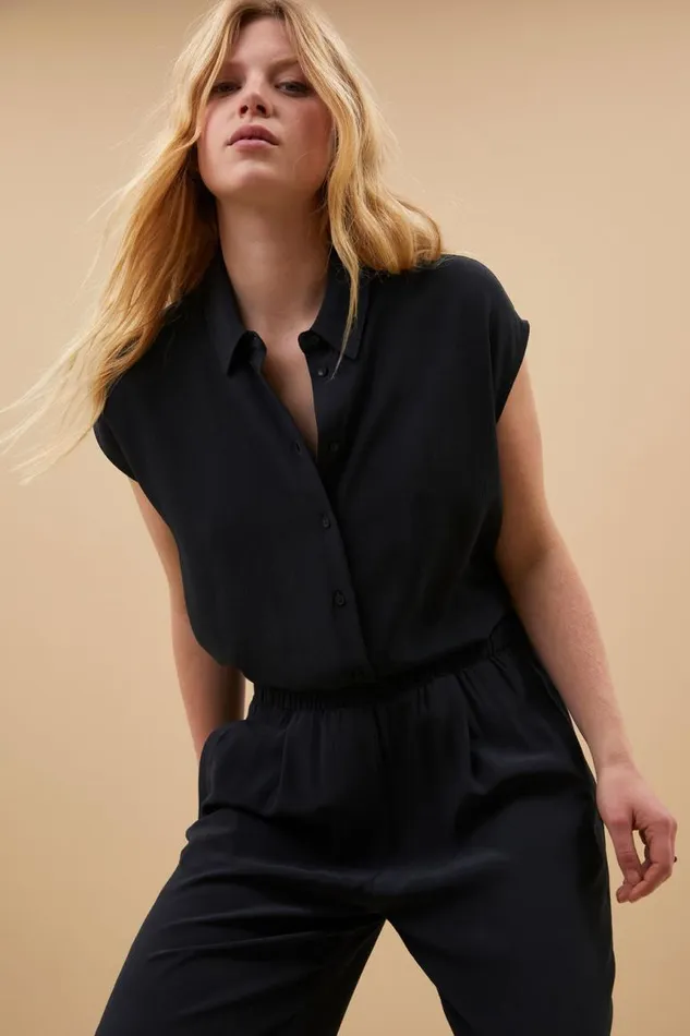 ByBar Blouses Vrouwelijk Kiek Viscose Top Graphite ByBar Blouses Vrouwelijk Kiek Viscose Top Graphite