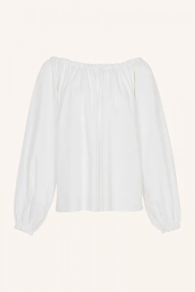 ByBar Blouses Vrouwelijk Mira Poplin Blouse White ByBar Blouses Vrouwelijk Mira Poplin Blouse White