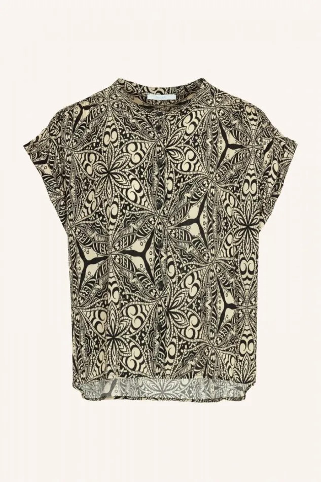 ByBar Blouses Vrouwelijk Nada Cartouche Blouse Cartouche Print ByBar Blouses Vrouwelijk Nada Cartouche Blouse Cartouche Print