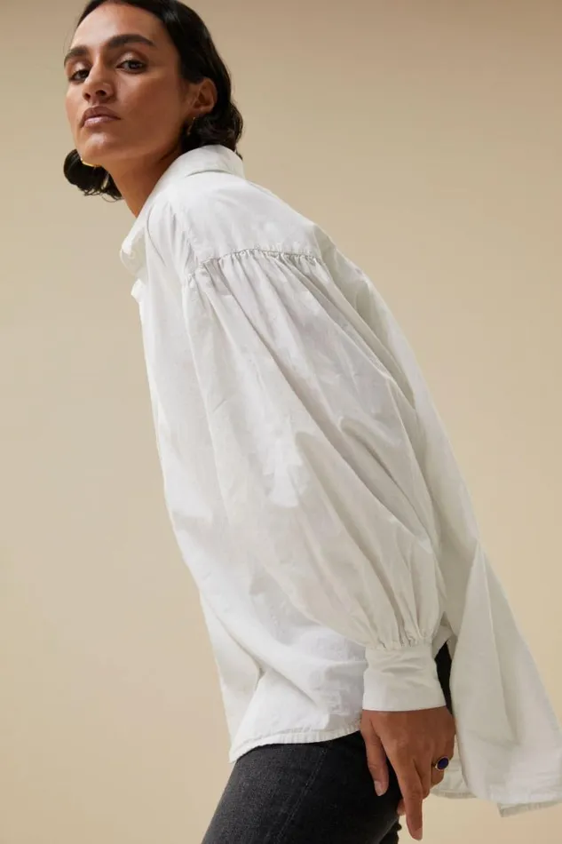 ByBar Blouses Vrouwelijk Sarah Poplin Blouse White ByBar Blouses Vrouwelijk Sarah Poplin Blouse White