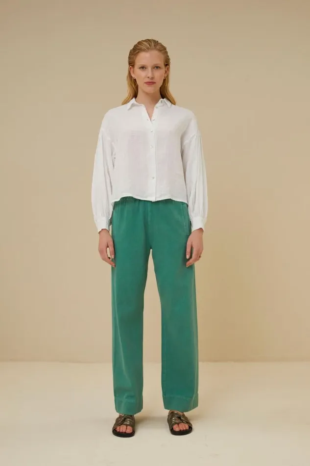 ByBar Blouses Vrouwelijk Sarah Short Linen Blouse Bright White