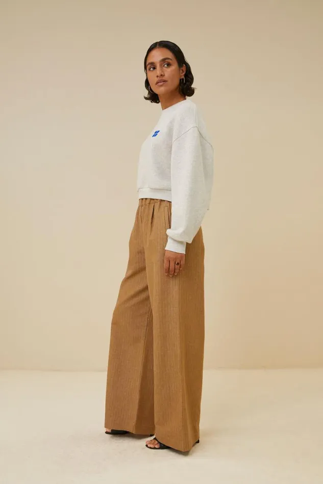 ByBar Broeken Vrouwelijk Benji Italian Stripe Pant Khaki ByBar Broeken Vrouwelijk Benji Italian Stripe Pant Khaki
