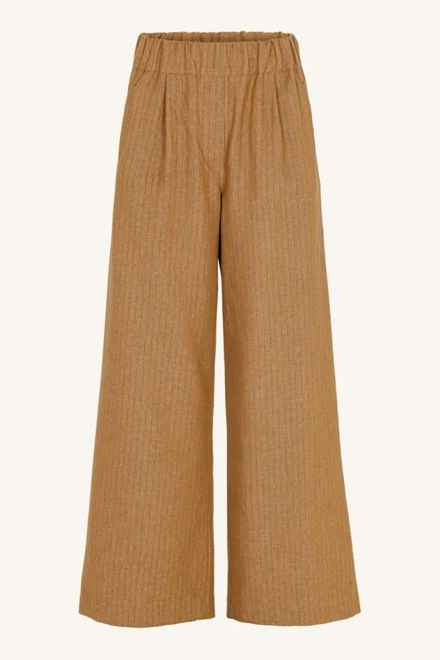 ByBar Broeken Vrouwelijk Benji Italian Stripe Pant Khaki ByBar Broeken Vrouwelijk Benji Italian Stripe Pant Khaki