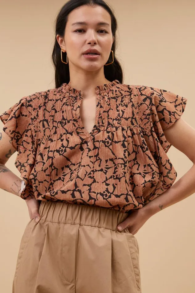ByBar Broeken Vrouwelijk Benji Poplin Pants Camel ByBar Broeken Vrouwelijk Benji Poplin Pants Camel