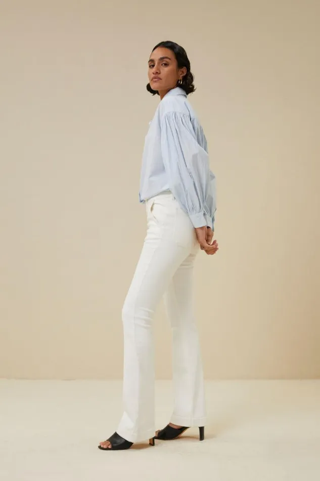 ByBar Broeken Vrouwelijk Leila Pant Twill T Off White ByBar Broeken Vrouwelijk Leila Pant Twill T Off White
