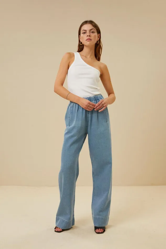 ByBar Broeken Vrouwelijk Mees Denim Pant Light Denim