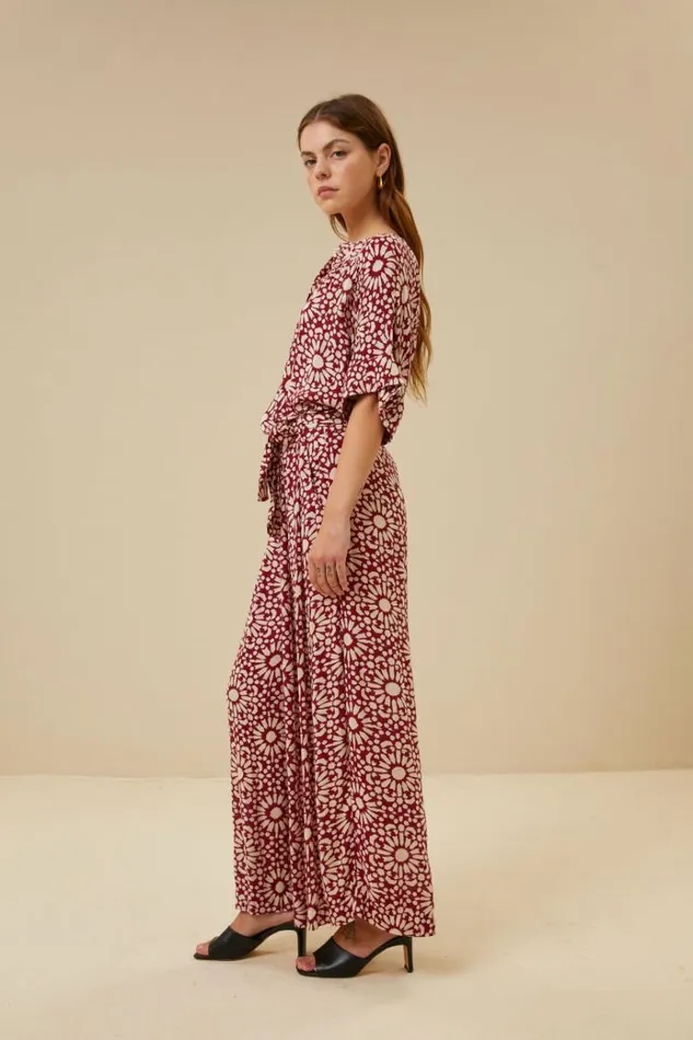 ByBar Broeken Vrouwelijk Wanda Sunflower Pant Sunflower Print ByBar Broeken Vrouwelijk Wanda Sunflower Pant Sunflower Print
