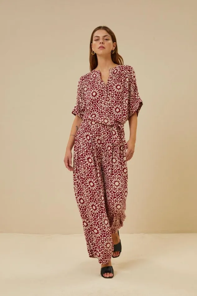 ByBar Broeken Vrouwelijk Wanda Sunflower Pant Sunflower Print ByBar Broeken Vrouwelijk Wanda Sunflower Pant Sunflower Print