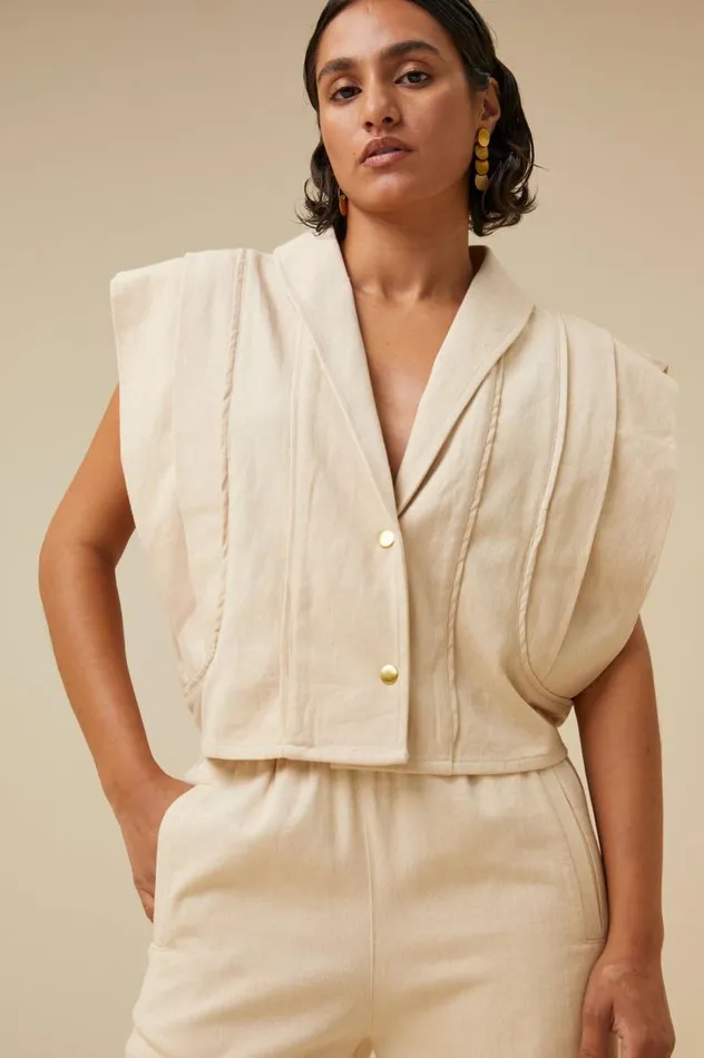 ByBar Gilets and Spencers Vrouwelijk Jane Sleeveless Jacket Grain ByBar Gilets and Spencers Vrouwelijk Jane Sleeveless Jacket Grain