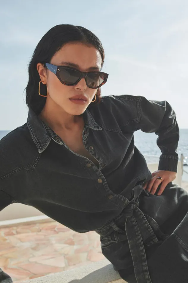 ByBar Jurken Vrouwelijk Mae Twill Dress Jet Black