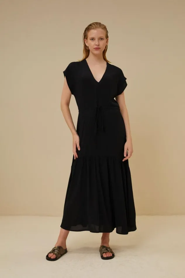ByBar Jurken Vrouwelijk Viona Viscose Dress Jet Black