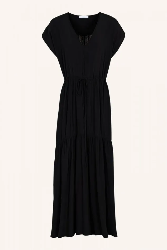 ByBar Jurken Vrouwelijk Viona Viscose Dress Jet Black ByBar Jurken Vrouwelijk Viona Viscose Dress Jet Black