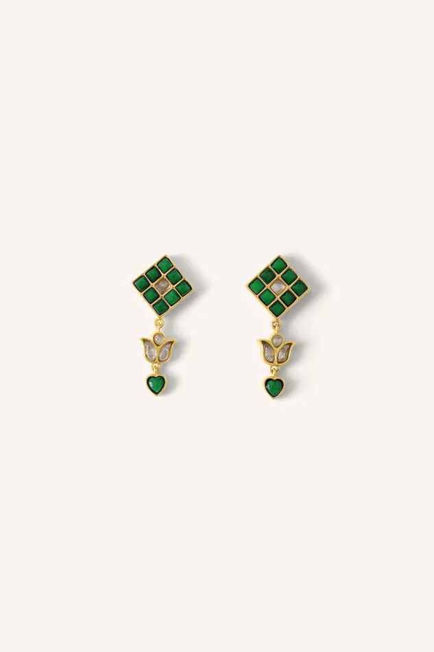 ByBar Sieraden Vrouwelijk Gyan Earring Green