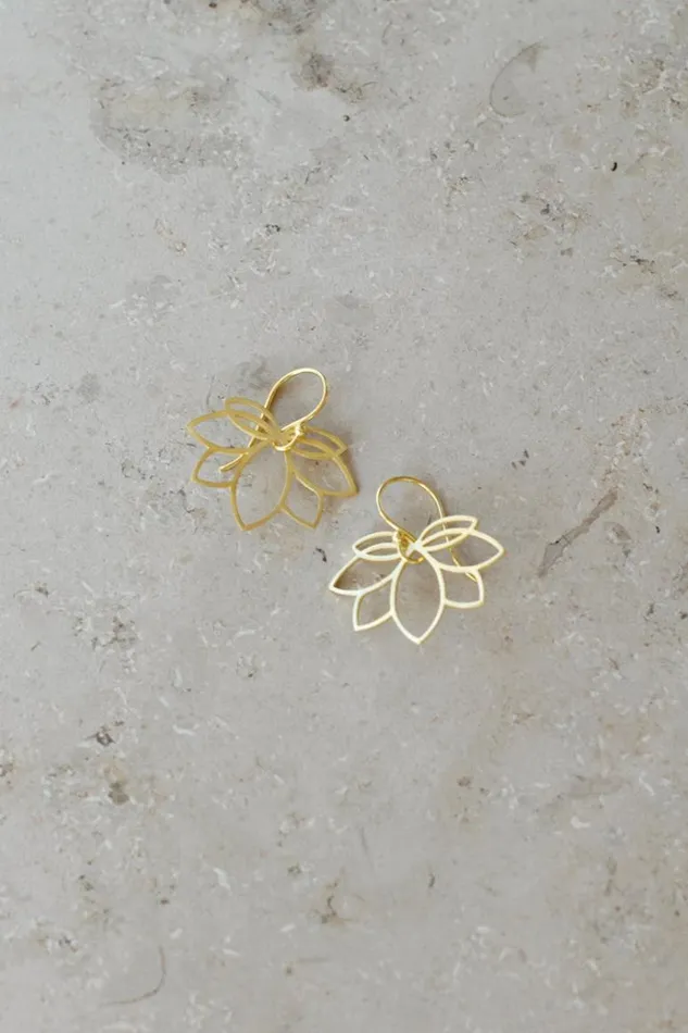 ByBar Sieraden Vrouwelijk Pd Lotus Earring Gold