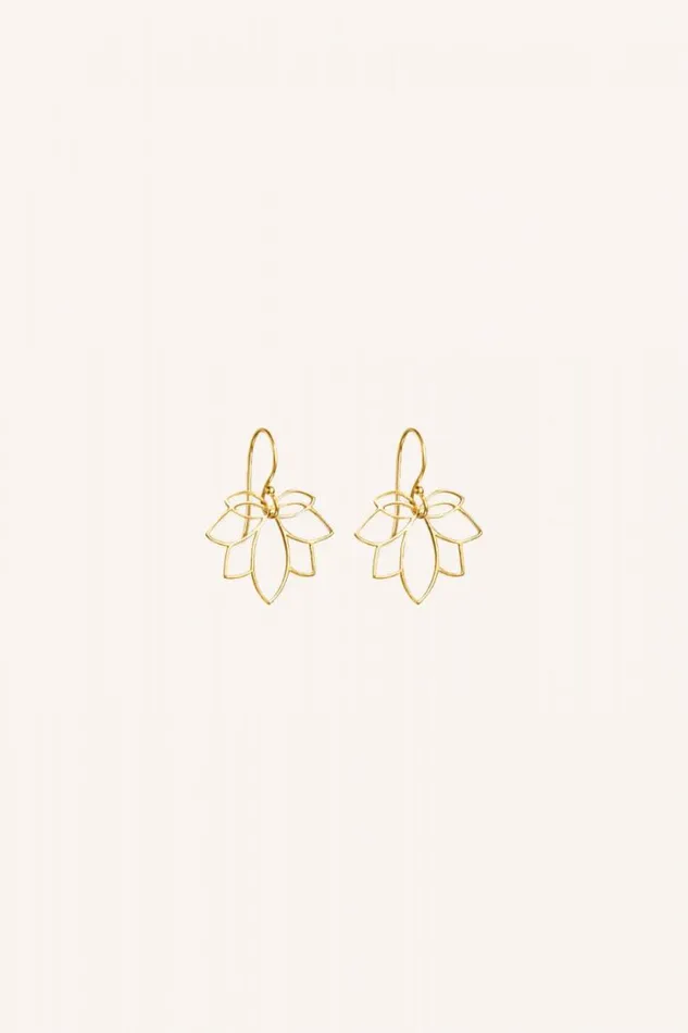 ByBar Sieraden Vrouwelijk Pd Lotus Earring Gold ByBar Sieraden Vrouwelijk Pd Lotus Earring Gold