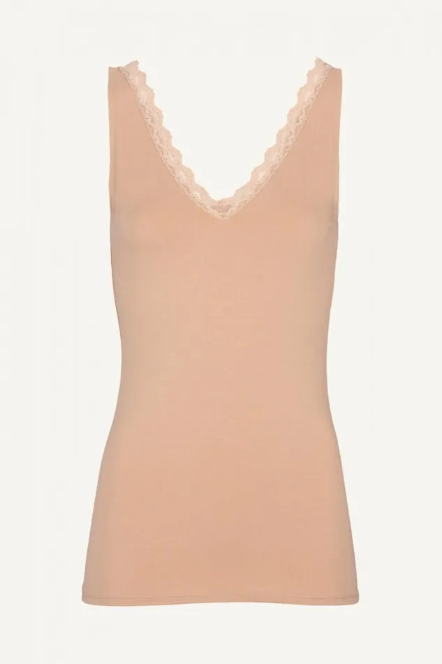 ByBar Tops and Shirts Vrouwelijk Lace Singlet Nude ByBar Tops and Shirts Vrouwelijk Lace Singlet Nude