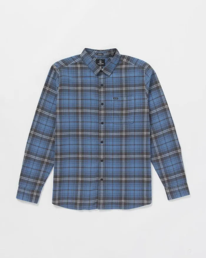 Caden Plaid Long Sleeve Shirt 8211 Blueberry Mens Volcom Shirts and Flannels