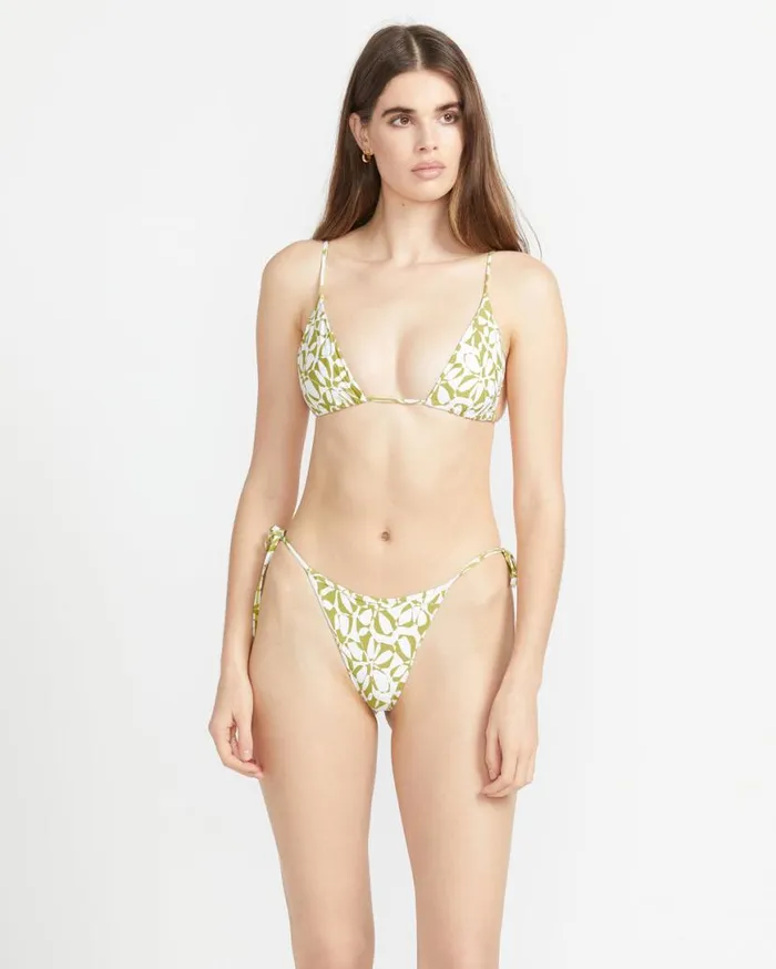 Carefree Tri Bikini Top 8211 Shadow Lime Womens Volcom Bikinis