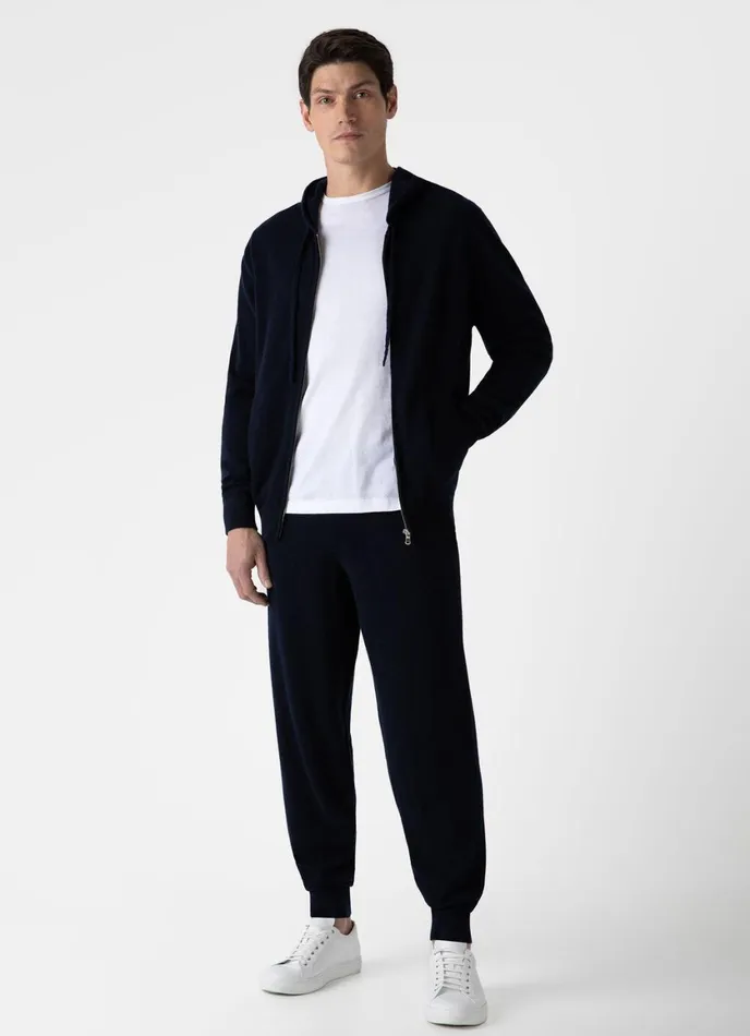 Cashmere Lounge Pant Navy Men SUNSPEL Sweatshirts and Sweatpants