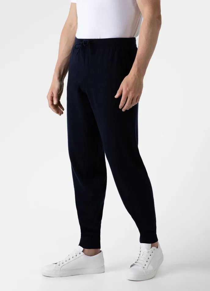 Cashmere Lounge Pant Navy Men SUNSPEL Sweatshirts and Sweatpants