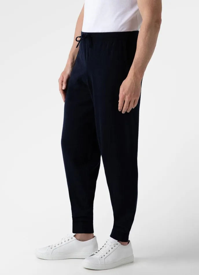 Cashmere Lounge Pant Navy Men SUNSPEL Sweatshirts and Sweatpants