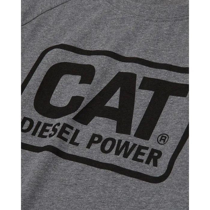 Cat Diesel Power Long Sleeve Tee Dark Heather Grey Men Cat Footwear Tops and Outerwear