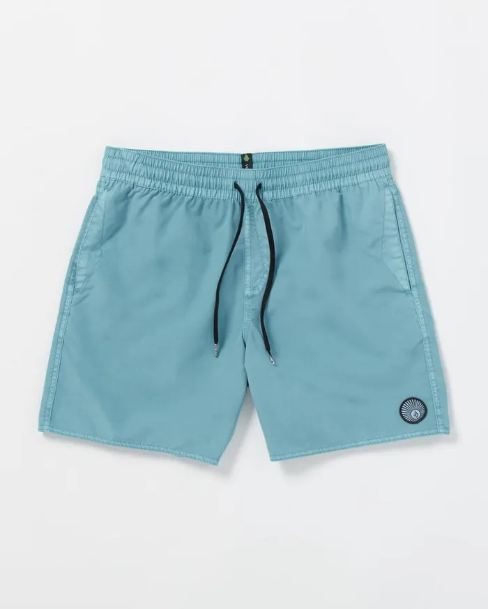 Center Elastic Waist Trunks 8211 Sea Blue Mens Volcom Boardshorts and Trunks
