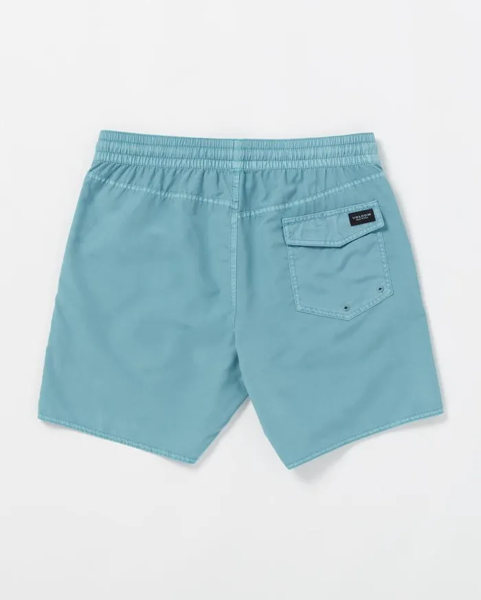 Center Elastic Waist Trunks 8211 Sea Blue Mens Volcom Boardshorts and Trunks