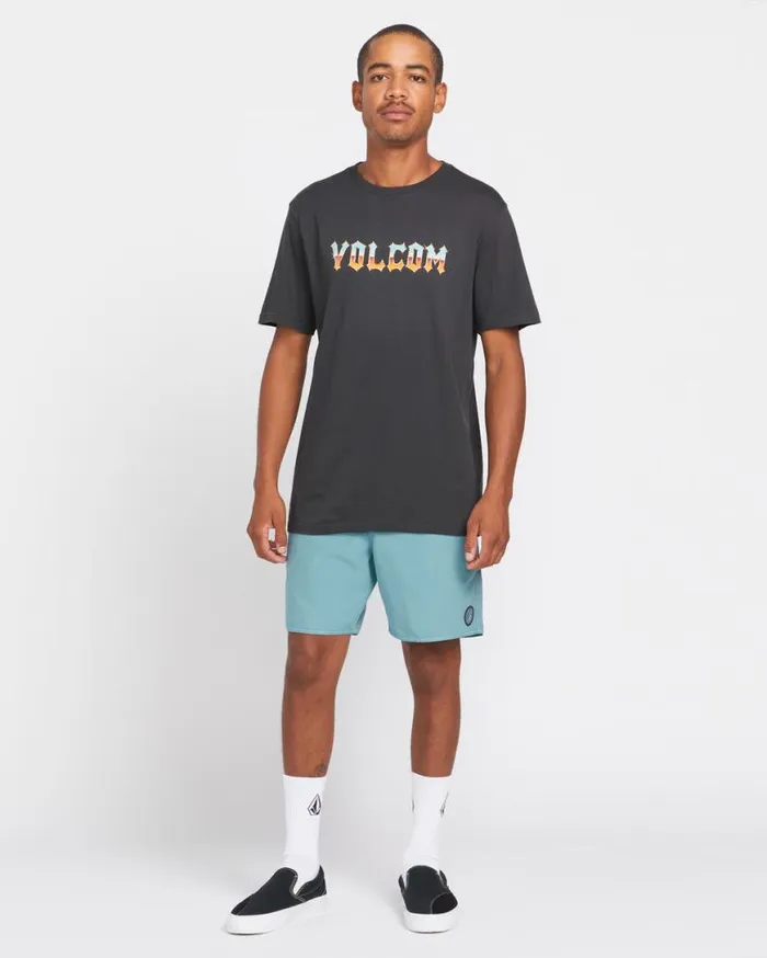 Center Elastic Waist Trunks 8211 Sea Blue Mens Volcom Boardshorts and Trunks