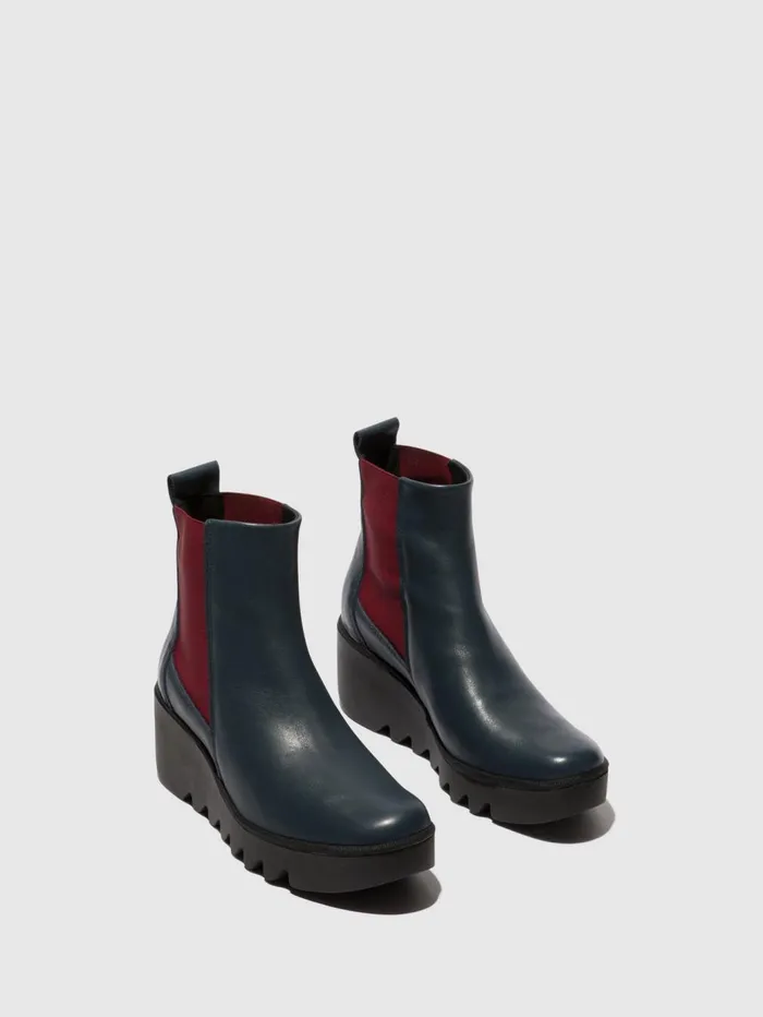 Chelsea Ankle Boots BAGU233FLY NAVY WINE ELASTIC Women Fly London Ankle Boots
