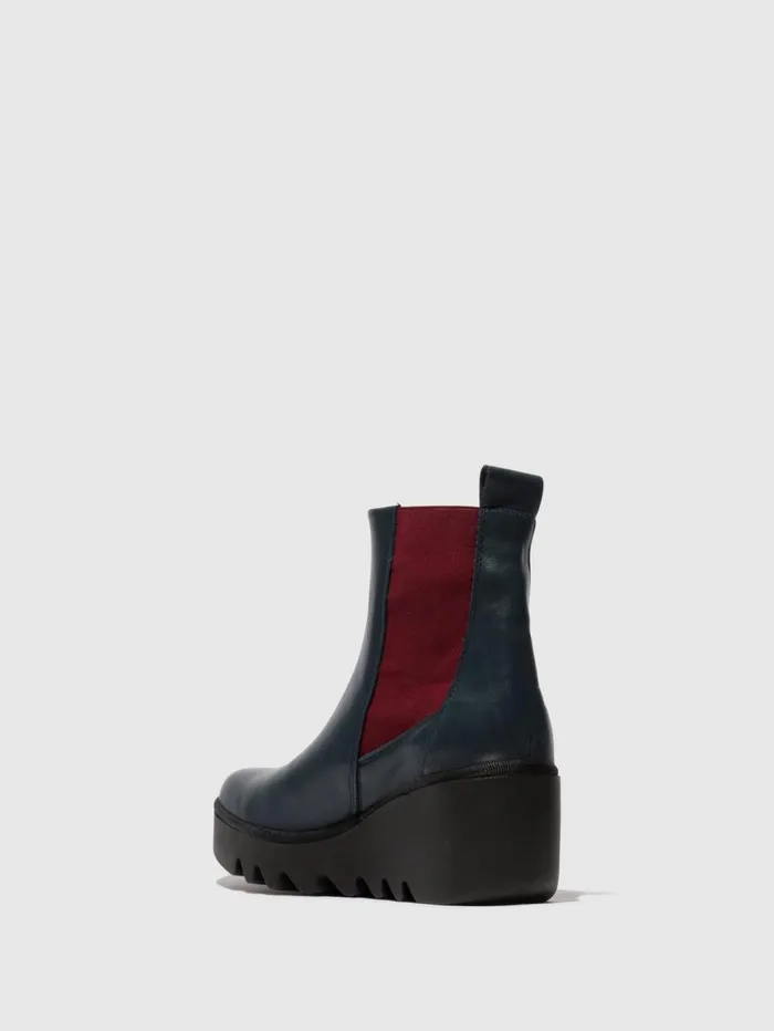 Chelsea Ankle Boots BAGU233FLY NAVY WINE ELASTIC Women Fly London Ankle Boots