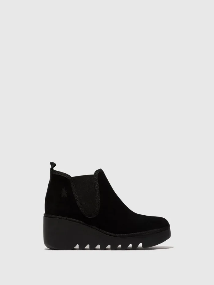 Chelsea Ankle Boots BYNE349FLY OIL SUEDE BLACK Women Fly London Ankle Boots