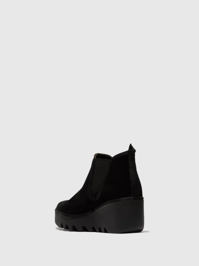 Chelsea Ankle Boots BYNE349FLY OIL SUEDE BLACK Women Fly London Ankle Boots