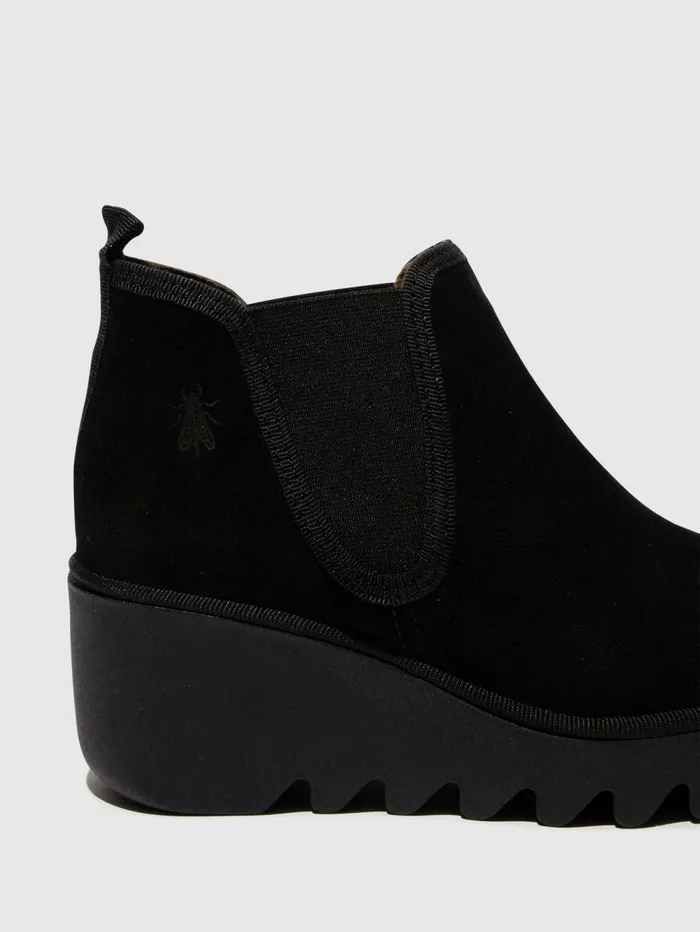 Chelsea Ankle Boots BYNE349FLY OIL SUEDE BLACK Women Fly London Ankle Boots