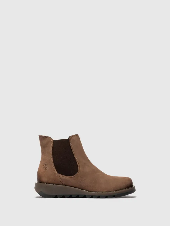 Chelsea Ankle Boots SALV195FLY TAUPE BROWN ELASTIC Women Fly London Ankle Boots