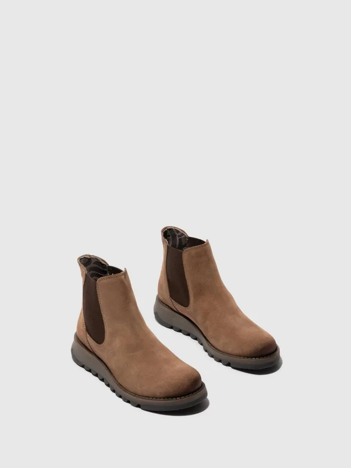 Chelsea Ankle Boots SALV195FLY TAUPE BROWN ELASTIC Women Fly London Ankle Boots