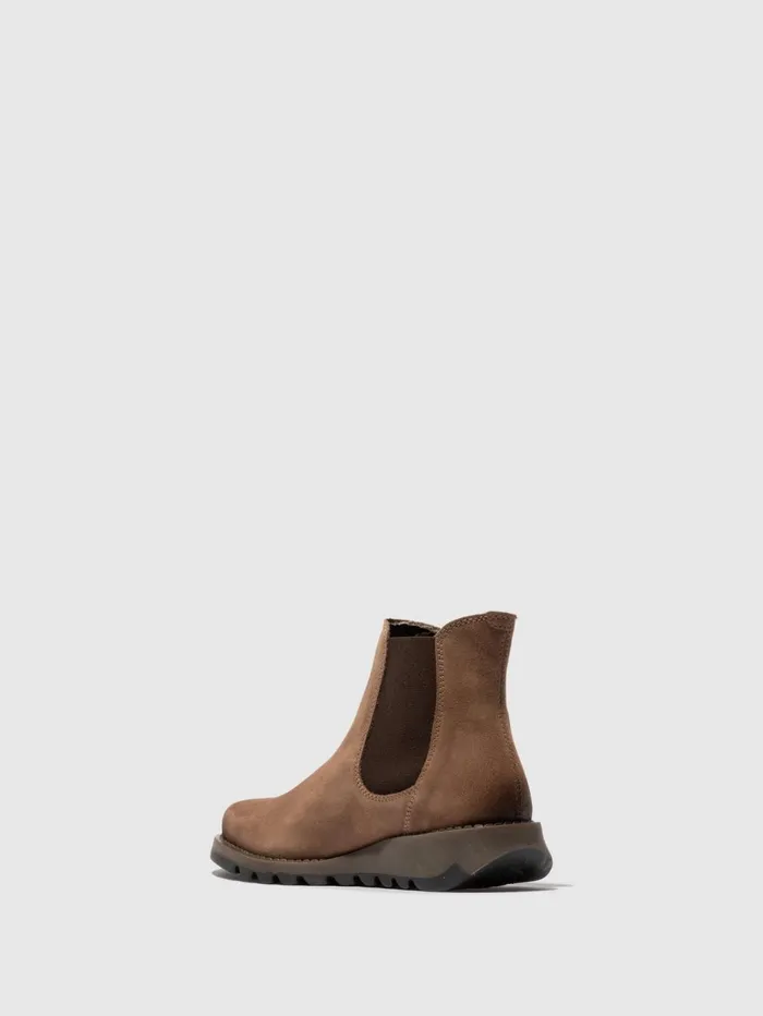 Chelsea Ankle Boots SALV195FLY TAUPE BROWN ELASTIC Women Fly London Ankle Boots