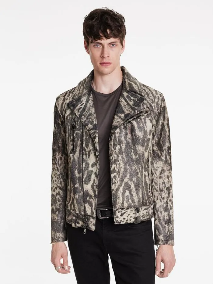 CHELSEA BIKER JACKET Smoked Pearl Grey Men John Varvatos Coats And Jackets