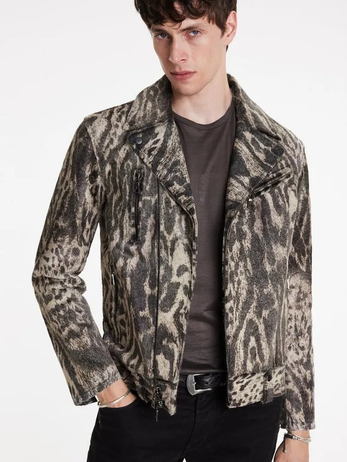CHELSEA BIKER JACKET Smoked Pearl Grey Men John Varvatos Coats And Jackets