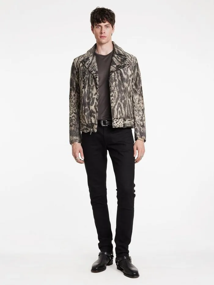 CHELSEA BIKER JACKET Smoked Pearl Grey Men John Varvatos Coats And Jackets